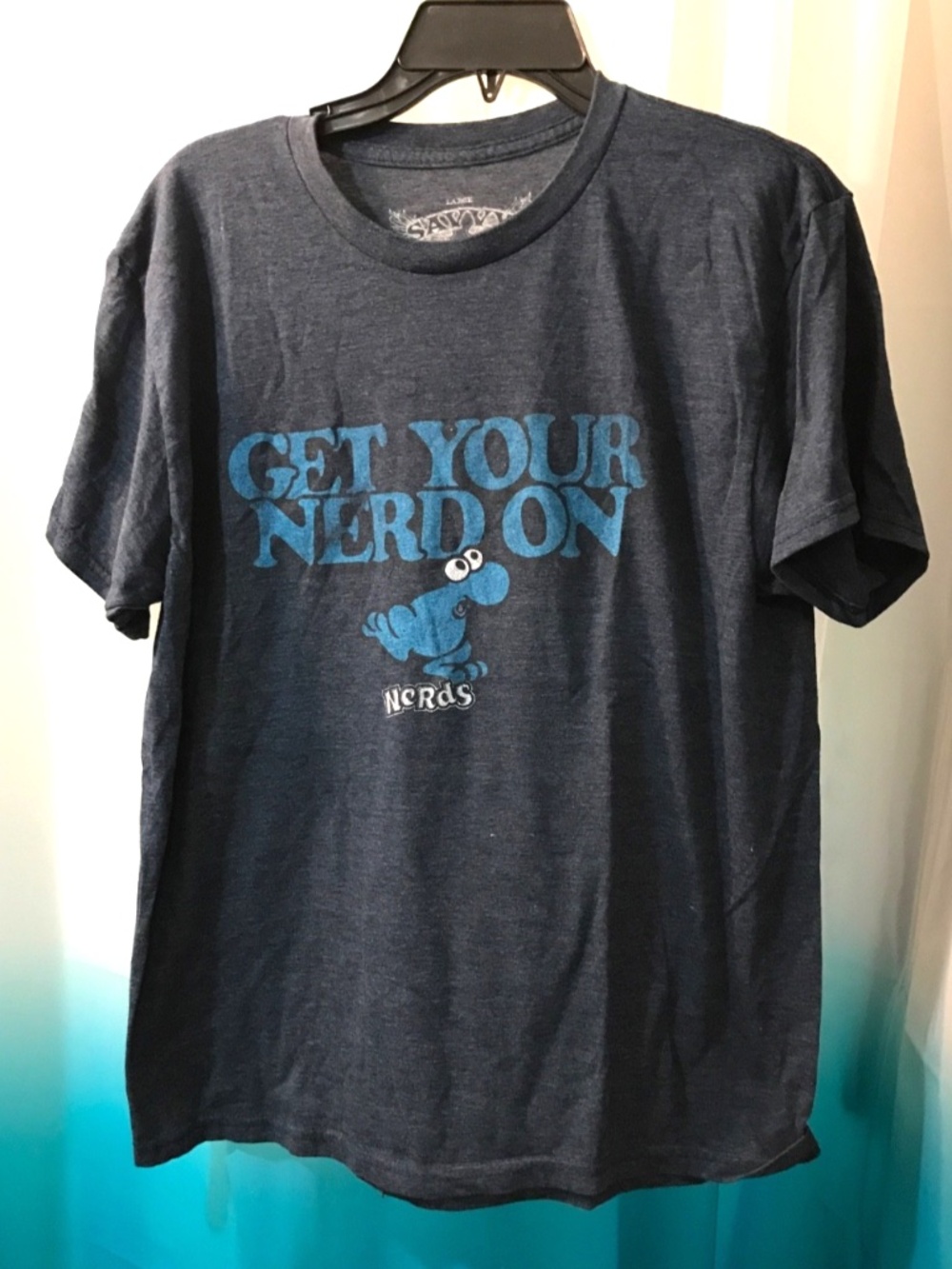 Nerds Candy "Get Your Nerd On" Graphic Tee Men's Sz Lge by Savvy Dk Heather Gray